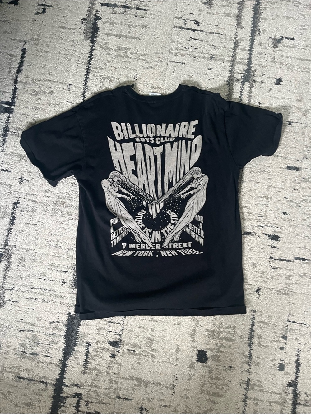 Billionaire Boys Club Black Tee with White 'Heart Mind' Back Graphic